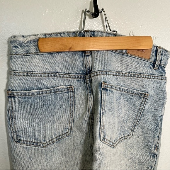 Zara Trafaluc Cut Off Denim Mini Skirt Acid Wash - Picture 11 of 14